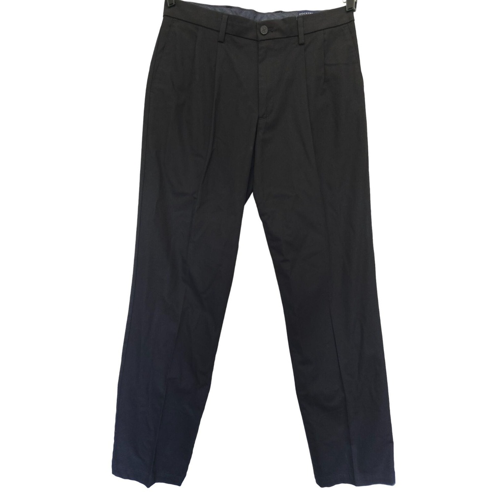 Dockers Men's Classic Flex Comfort Black Pants Water Less W34 L36